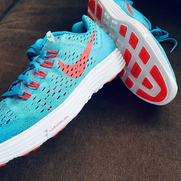 RARE NIKE FLYKNIT LUNAR TRAINER Sample Promo Unreleased Blue Lagoon Crimson 10 main image 5